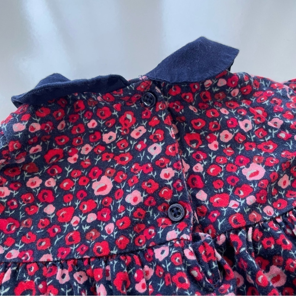 Baby Gap Baby Girl Cream Corduroy Red Floral Tops LOT OF TWO Size 6-12 Months - Picture 9 of 10